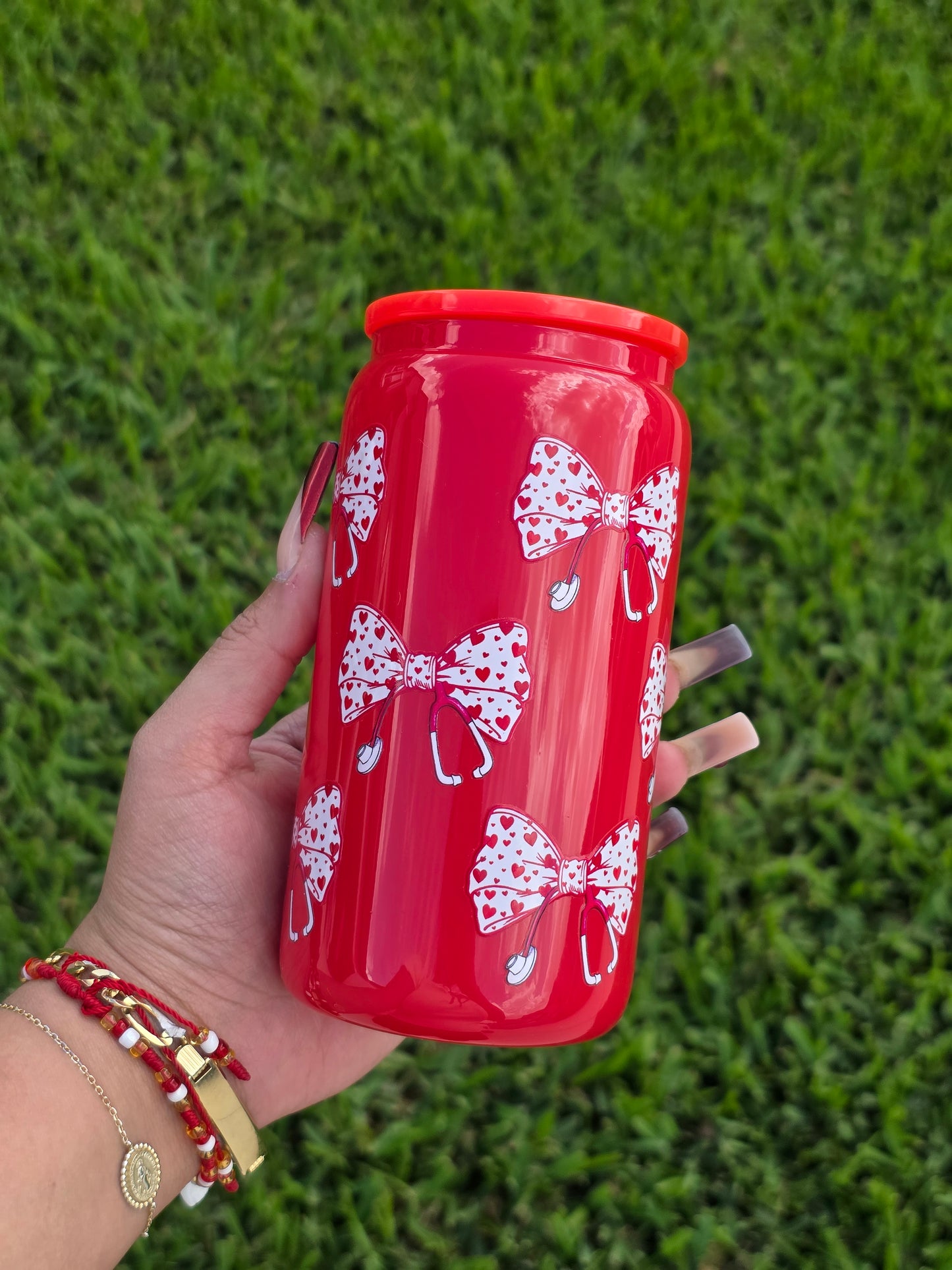 Nurse Bow Color Glass 16 Oz✨️